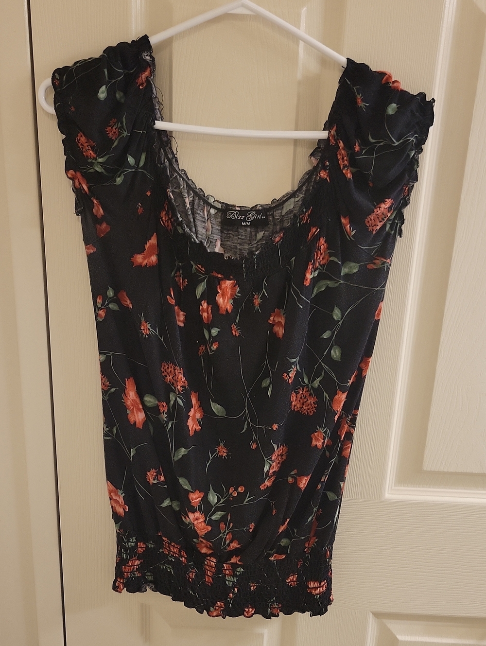 Black Floral Sleeveless Top